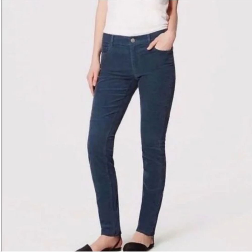 Loft Modern Skinny Corduroy Pants Navy 27/4 women's
